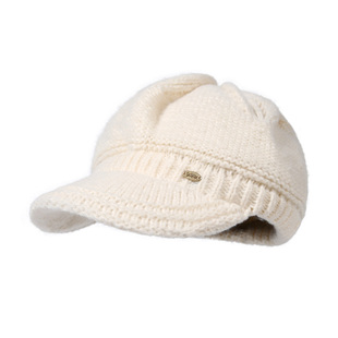 CACUSS帽子女秋冬新针织帽加厚保暖贝雷帽护耳毛线帽显脸小鸭舌帽