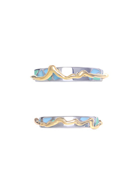 花芽原创千里江山纯银戒指