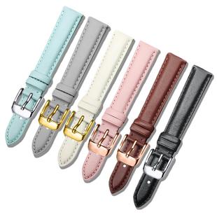 手表带女款真皮适用飞亚达DW唯路时卡西欧天王表带牛皮平纹表带