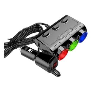 汽车点烟器多功能一拖三用插头汽车充插座一拖二带usb车载充电器