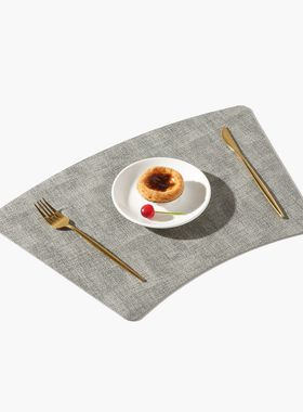 皮革圆桌餐垫中式轻奢防水防油