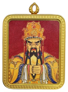 西藏唐卡吊坠矿砂描金民族风项链