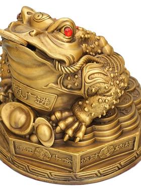 铜八卦三足金蟾客厅招财摆件礼品