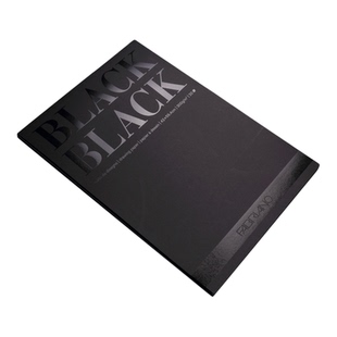 意大利FABRIANO飞碧纳BLACK黑色绘画纸单面封胶本20张300g细纹