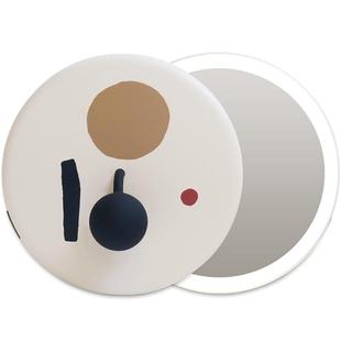 MUID手持化妆镜便携式充电随身led补光镜带灯小号发光镜子折叠女