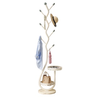 衣帽架奶油风家用卧室挂衣架门厅立衣架鱼骨挂衣服架子落地挂包架