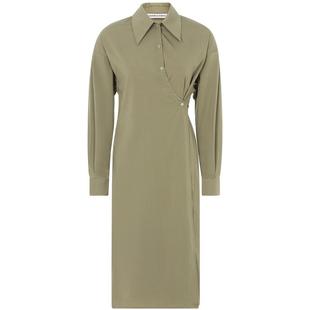 【折扣】INSPIRE STORIES收腰裹裙长袖极简休闲衬衫连衣裙