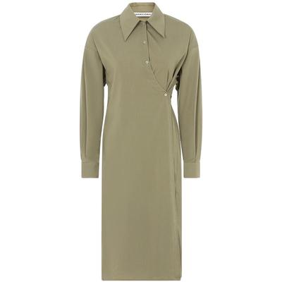 INSPIRE斜襟裹身衬衫裙