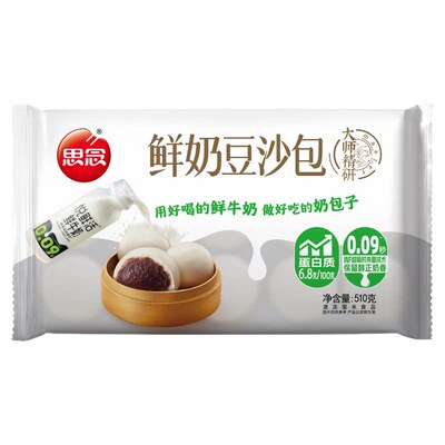 思念大师精研牛奶豆沙包510g