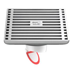 汉鲨地漏防臭器304不锈钢加厚卫生间下水道方形盖洗衣机淋浴两用