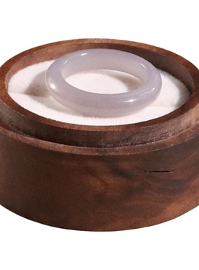 天然和田玉烟紫16号戒指带证书