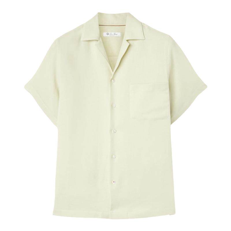 Loro Piana/诺悠翩雅男装短袖方形版型保龄球衬衫上衣
