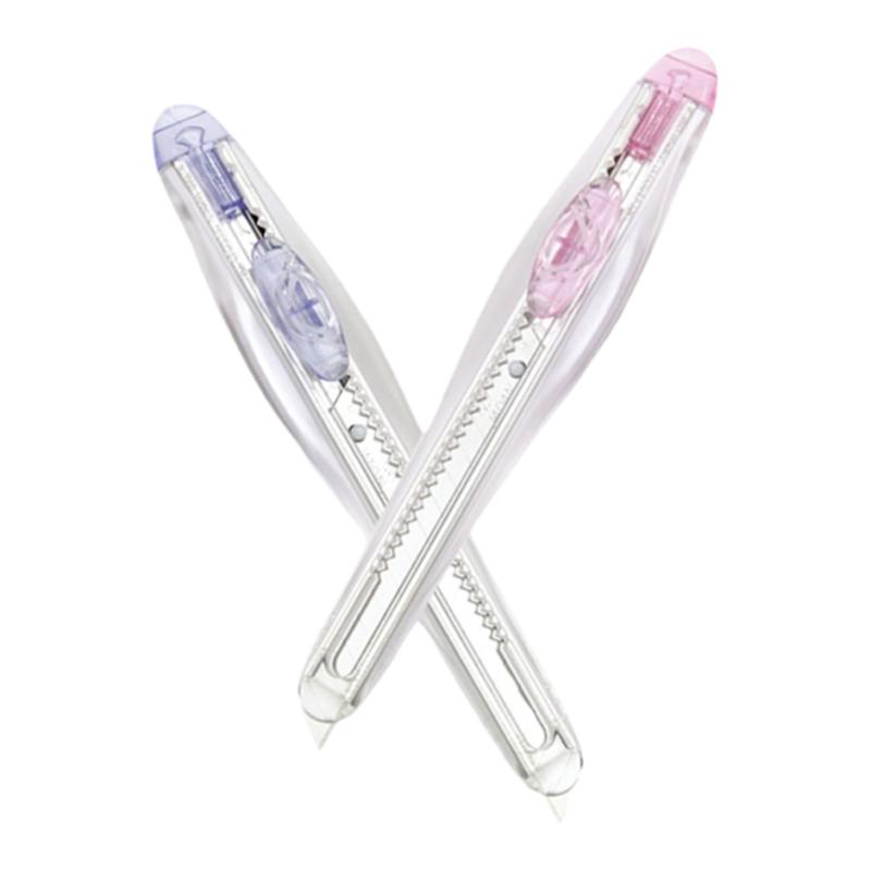 日本NTcutter进口小号美工刀壁纸刀透明蜗牛快递刀削眉笔美工刀架