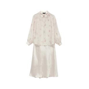 vq区绫致Vero Moda连衣裙2025夏季新款真两件印花光泽感吊带裙