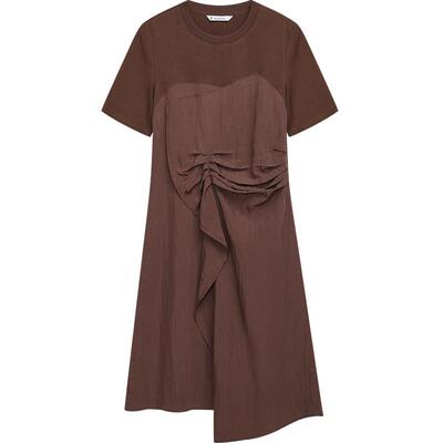 【播奥莱】播夏季层次感压褶连衣裙女时尚法式长裙DDR2LD5696
