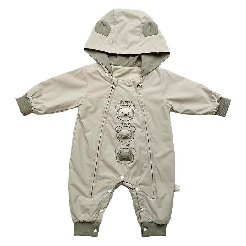 婴儿衣服春装连体衣男宝宝一岁半3-6个月9免洗防风外套春秋外出服