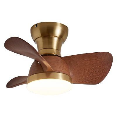 依诗豪 卧室风扇灯 法式复古静音变频吸顶饭厅餐厅吊扇灯胡桃木色
