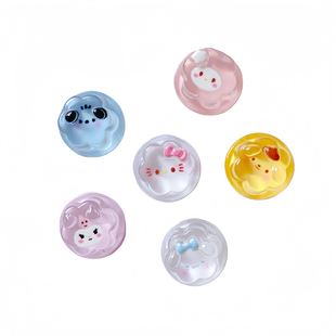 长指甲打字神器透明果冻美甲键盘贴KT猫立体大耳狗水杯装饰贴diy