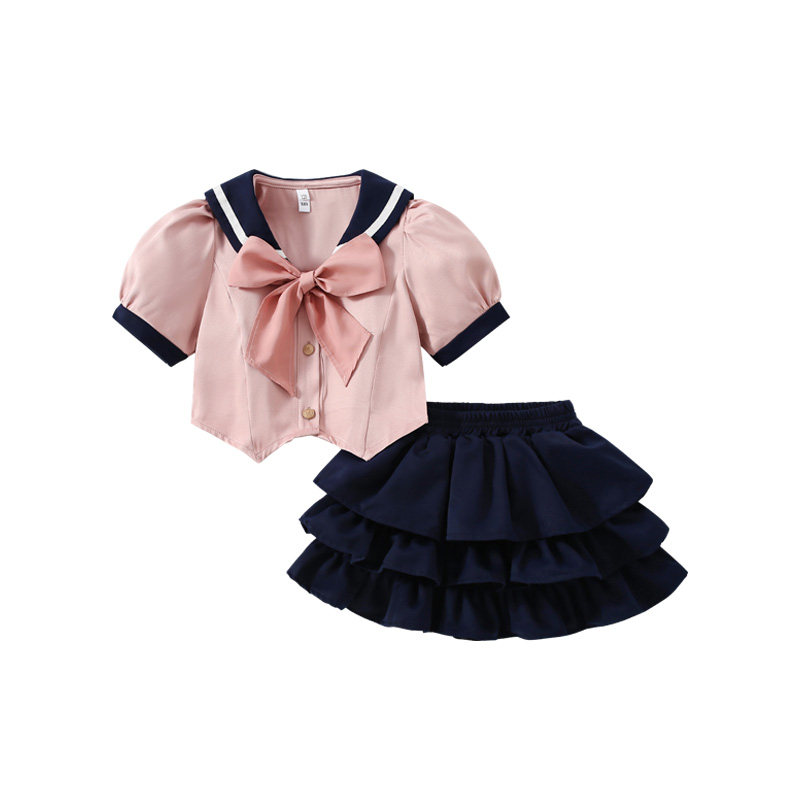 sesameclub女童jk制服短袖套装