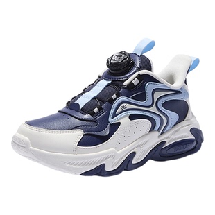 361童鞋儿童皮面防水跑步鞋 男童轻便旋钮运动鞋2025冬季大童跑鞋