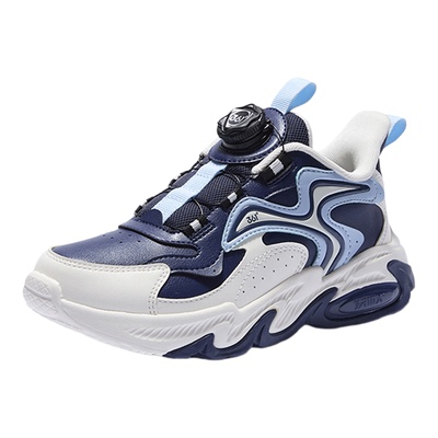 361童鞋儿童皮面防水跑步鞋 男童轻便旋钮运动鞋2025冬季大童跑鞋