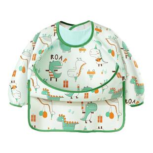 儿童罩衣婴儿宝宝吃饭围兜秋冬围裙无袖防水防脏反穿辅食进食神器