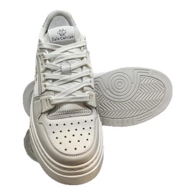 欧货名品ItaloCalvino高端牛皮拼接透气舒适休闲百搭轻奢男士板鞋