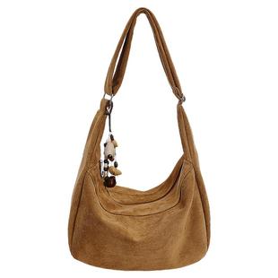 松弛感复古麂皮绒包包女2025秋冬新款通勤单肩包休闲大容量斜挎包