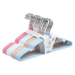 洁丽雅衣架防滑无痕加粗家用不易鼓包肩角晾衣服成人挂衣撑子钢芯