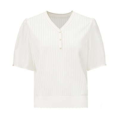 珂思冰丝凉感透气V领针织衫