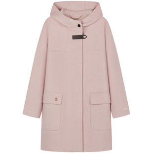 【轻绒智型通勤大衣】TeenieWeenie小熊女毛呢外套25冬连帽大衣