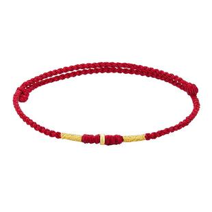 中国黄金珍尚银马年本命年红手绳女属马吉祥佩戴物本命年礼物s925