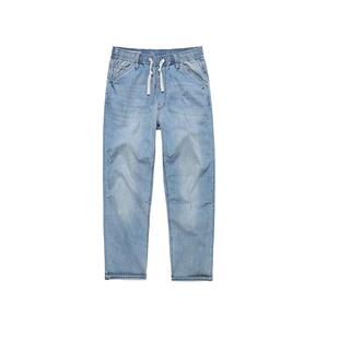 ABLE JEANS【束腰滑板裤】新款男士弹力松紧腰直筒小脚牛仔长裤