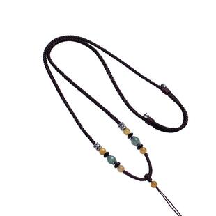 高档平安扣挂绳玉佩翡翠吊坠挂绳玉石项链绳项链编绳挂脖吊坠绳男