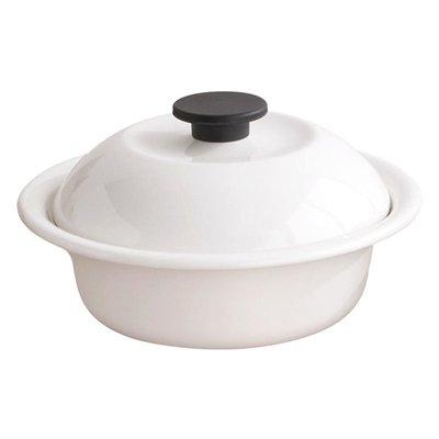 野田珐琅带盖汤锅一人食