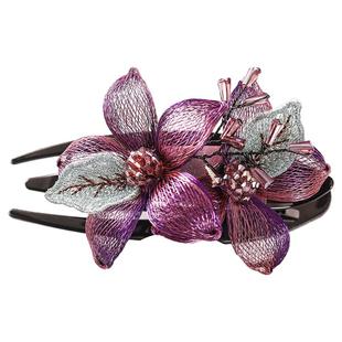 后脑勺发夹盘发妈妈抓夹韩国轻奢手工编织高端头饰气质鸭嘴夹大号