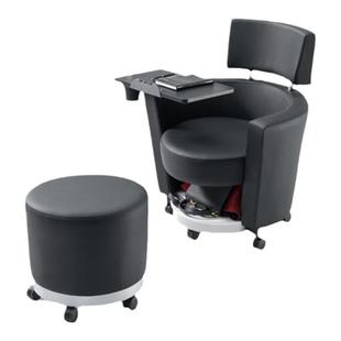 带写字板沙发座椅培训椅布艺会议椅带轮记者采访接待椅学生听课椅