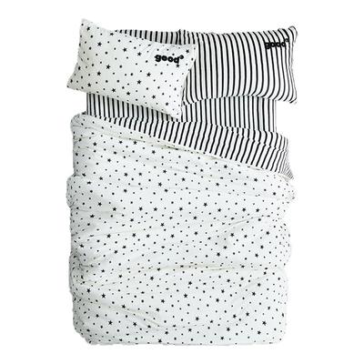 gohm{星影小路}秋冬款星星图案条纹牛奶绒美好商店四件套