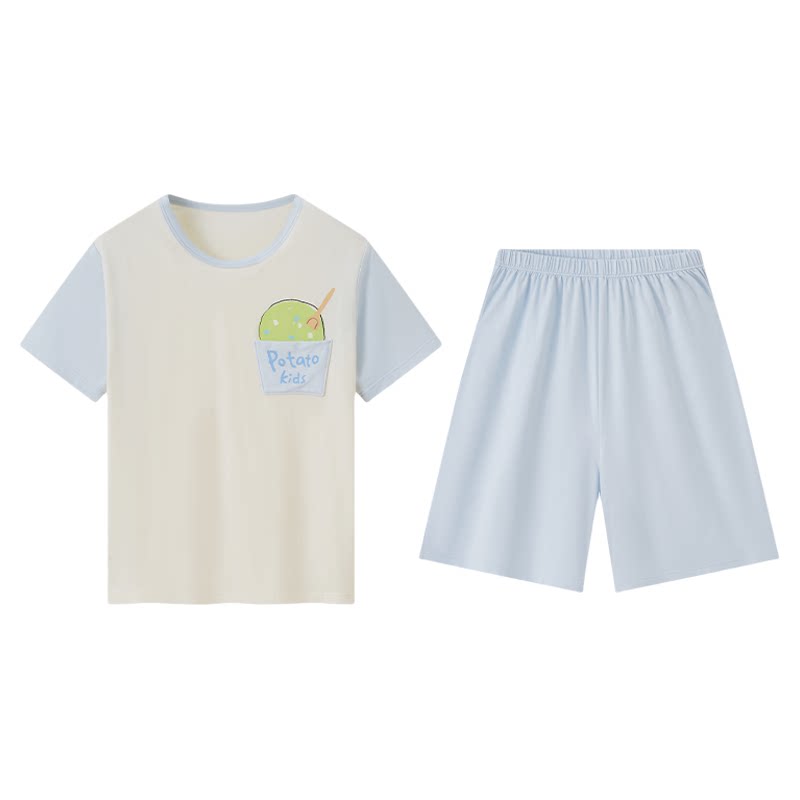 小番薯儿童夏季透气家居服套装