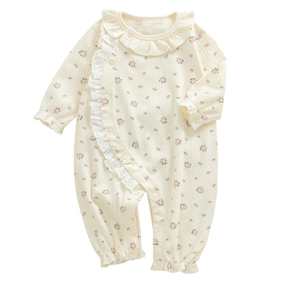 新生婴儿衣服多巴胺洋气满月服公主女宝宝早春百日连体衣小月龄