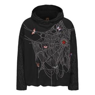 碧海潮生【西游•盘丝洞】秋冬新款中国风国潮蝴蝶刺绣戴帽卫衣