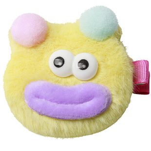 卡通小怪兽毛绒发夹丑萌娃娃香肠嘴发绳女侧边刘海碎发夹子发饰