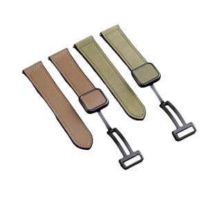 手表带真皮男款疯马皮磁吸扣硅胶手表链代用天梭卡西欧天王DW浪琴