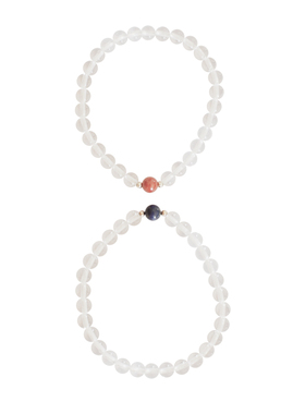 上岸白水晶朱砂手串