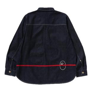 MR.BATHING APE男装24年秋冬猿人胡子原色牛仔长袖衬衫131303N