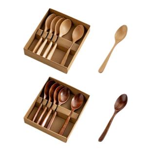 onlycook原木勺子套装实木无漆食品级木头小勺子木质汤勺儿童调羹