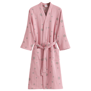 浴袍女纯棉纱布成人薄款吸水速干洗澡可穿浴巾男大码浴衣情侣睡袍