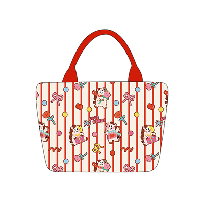 尼睿可爱条纹小马手提帆布包