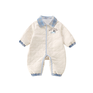 男宝宝春季连体衣婴幼儿长袖外出爬服抱衣小月龄男孩春装2026新款