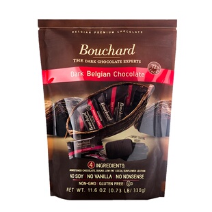 比利时进口Bouchard布夏德黑巧克力72%纯可可脂海盐牛奶黑巧零食